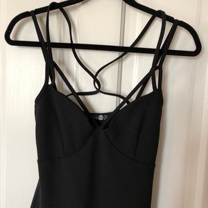 Little black dress bodycon midi with straps